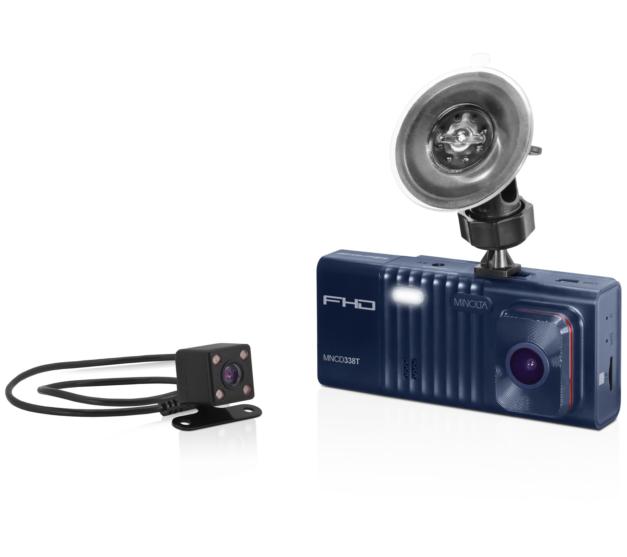 Minolta MNCD338T3.0" 1080p Dash & Rear Camera w/ 32GB SD Card