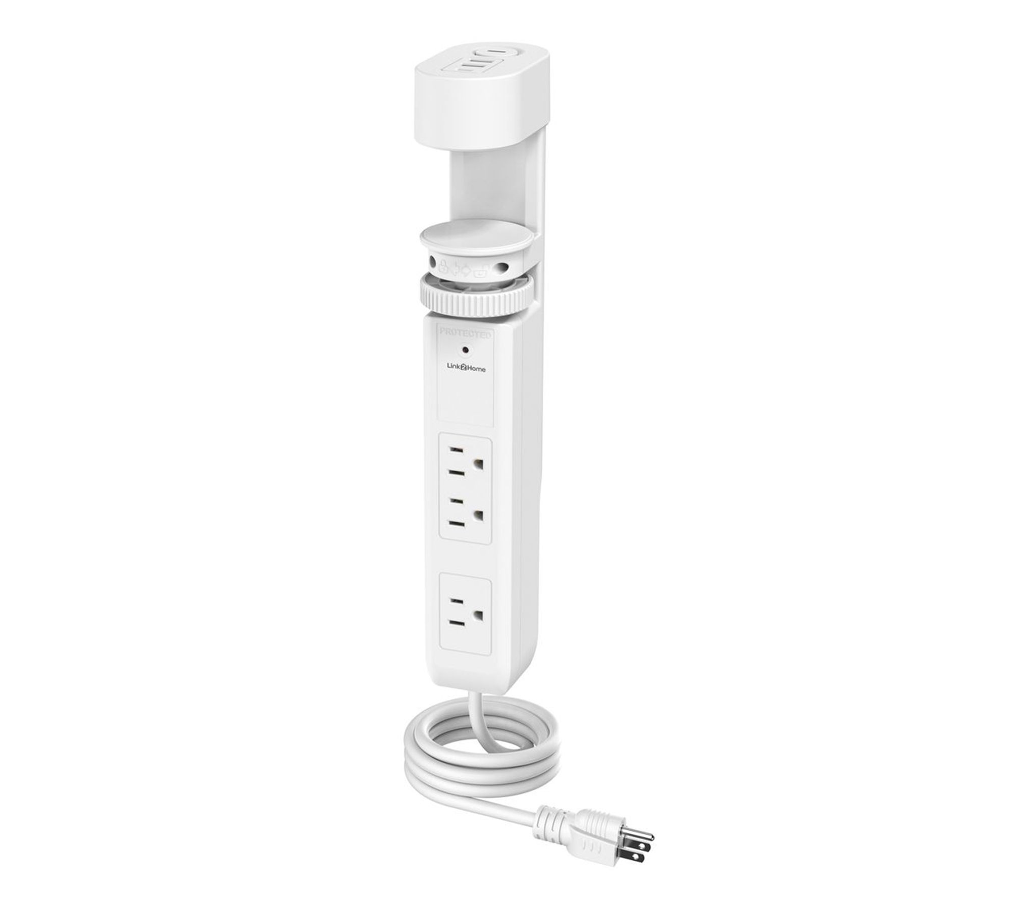 Link2Home Desktop Mount Power Charging Strip w/ USB Ports
