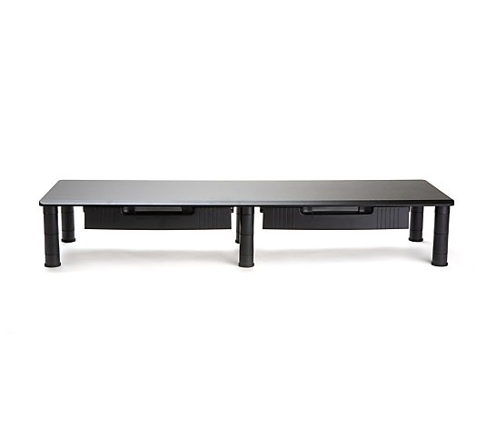 Mind Reader Dual Monitor Stand Riser with 2 Storage Drawers