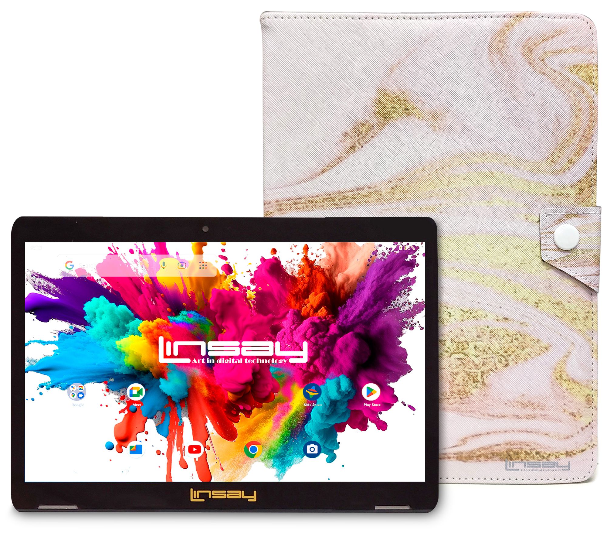 LINSAY Tab Octa Core 128GB w/ Case Solid