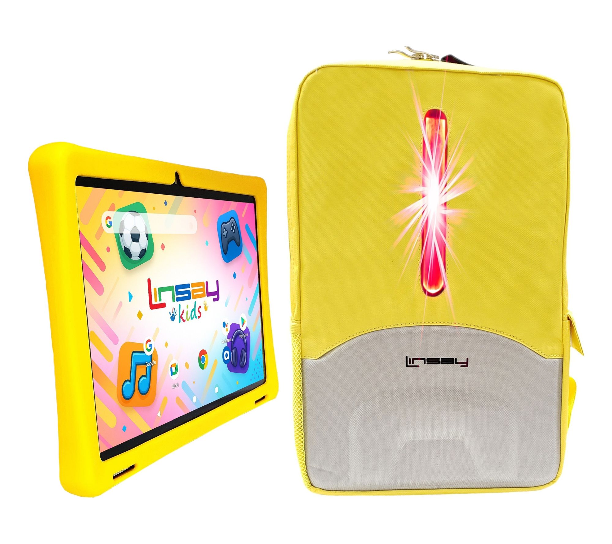 LINSAY 10.1"Octa Core 4GB Ram 256GB Storage w/Kids  Bag Led