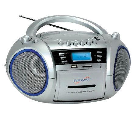 SuperSonic SC-183UM Portable MP3/CD Player, Cassette, AM/FM - Page 1 ...