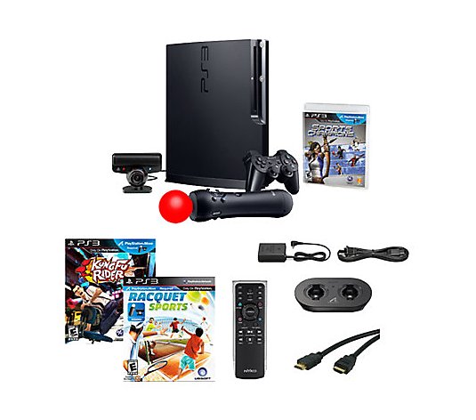 PS3 320GB Move Bundle with Kung Fu Rider & Racquet Sports - QVC.com