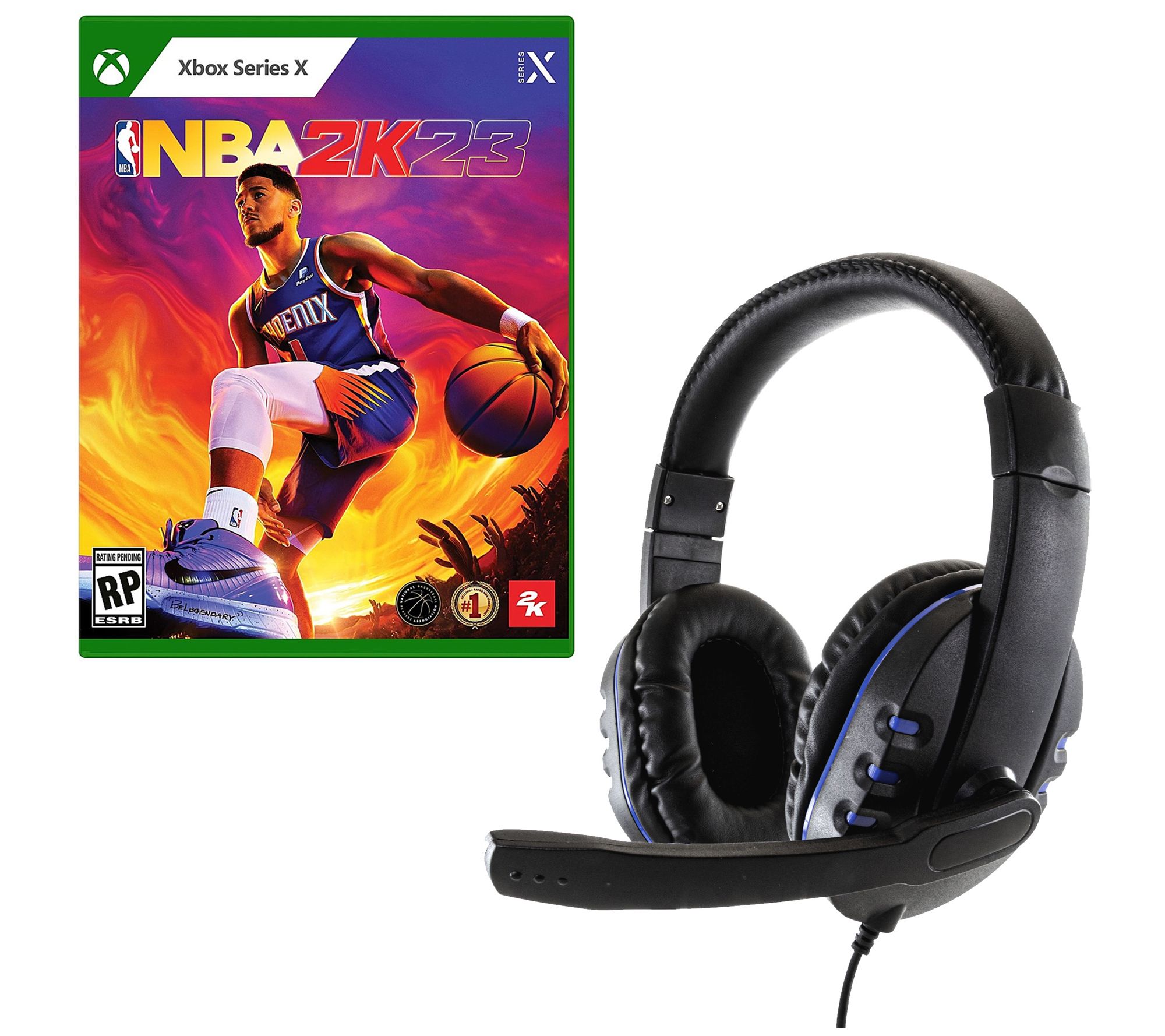 NBA 2K23 Game with Universal Headset for Xbox Series X