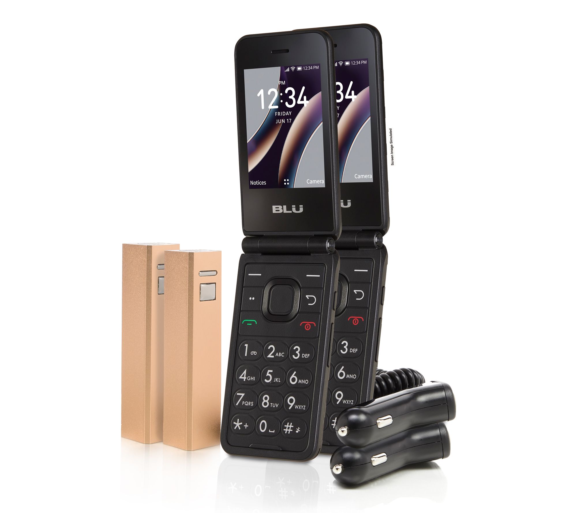 Tracfone BLU B300V with 2 Handsets and 1200 Talk/Text/Data