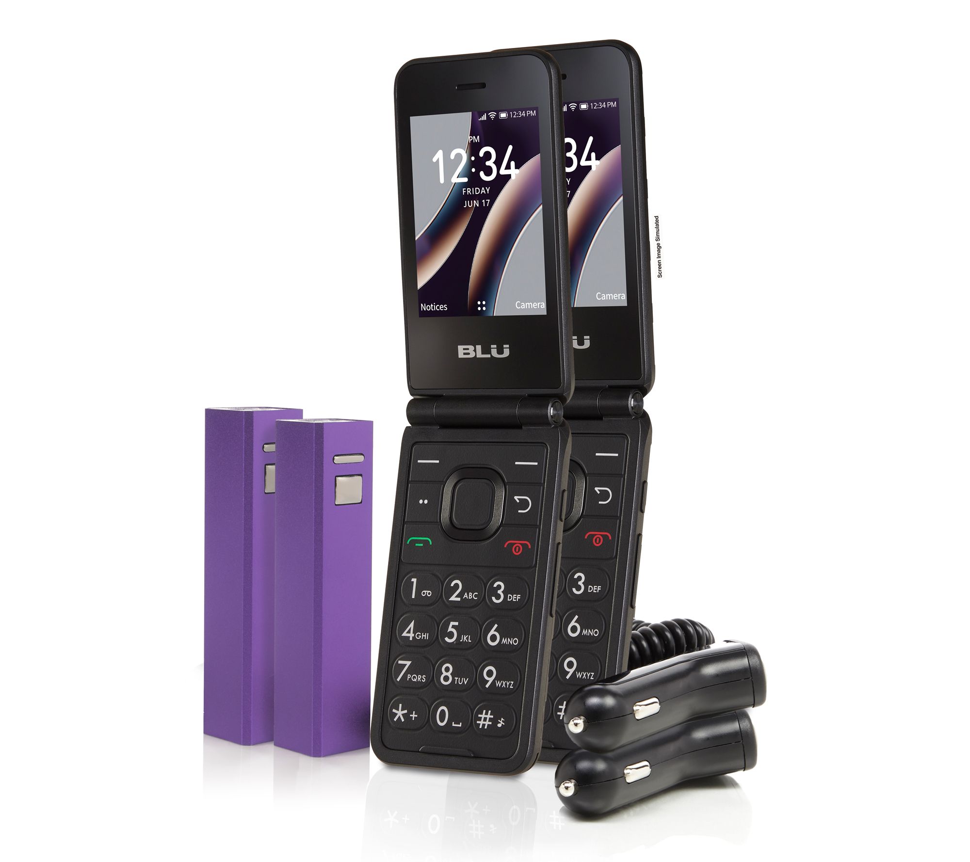 Tracfone BLU B300V with 2 Handsets and 1200 Talk/Text/Data
