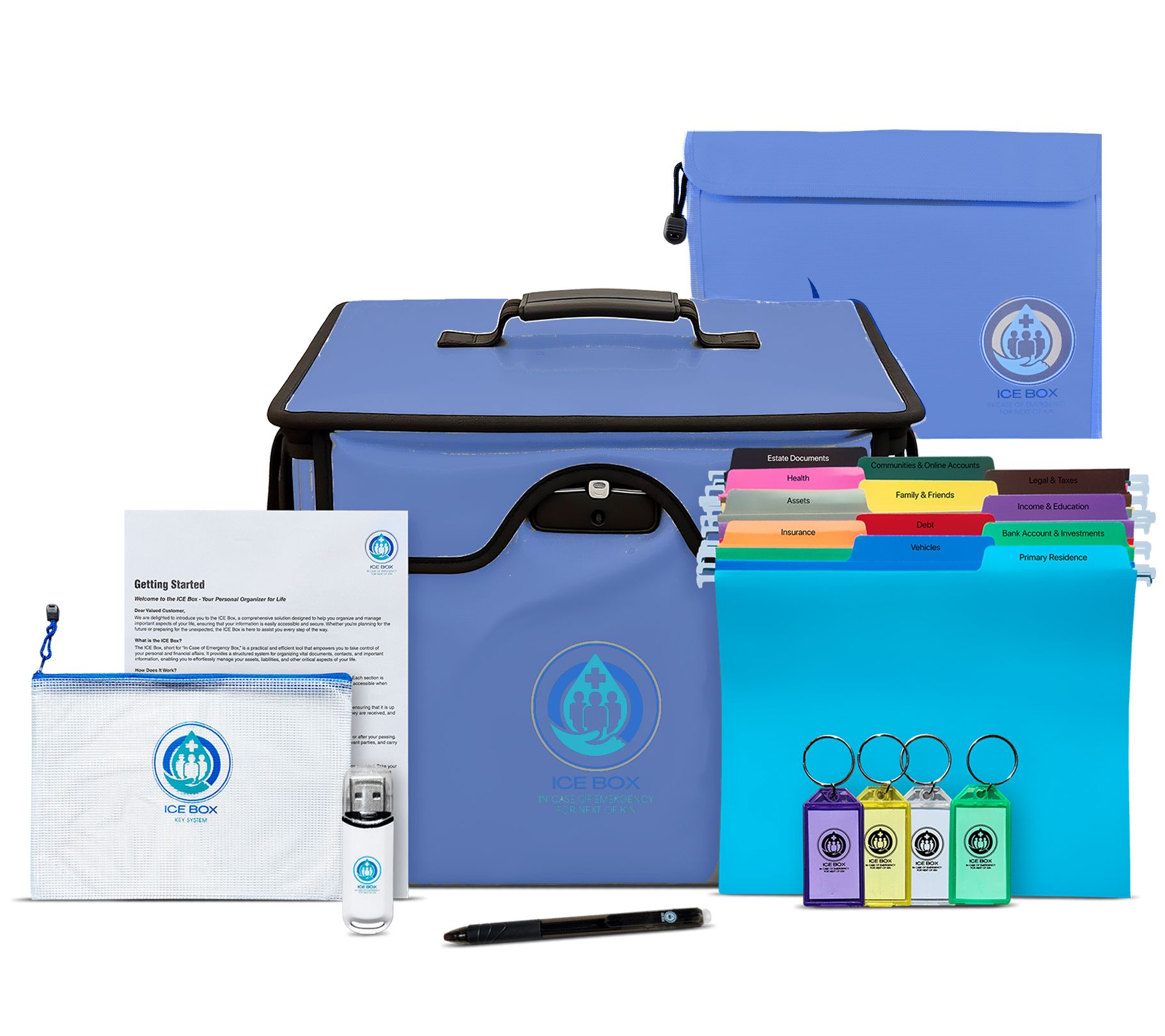  ICE BOX 2.0 Personal Info Storage System W/Sleeve &Extra Accessories