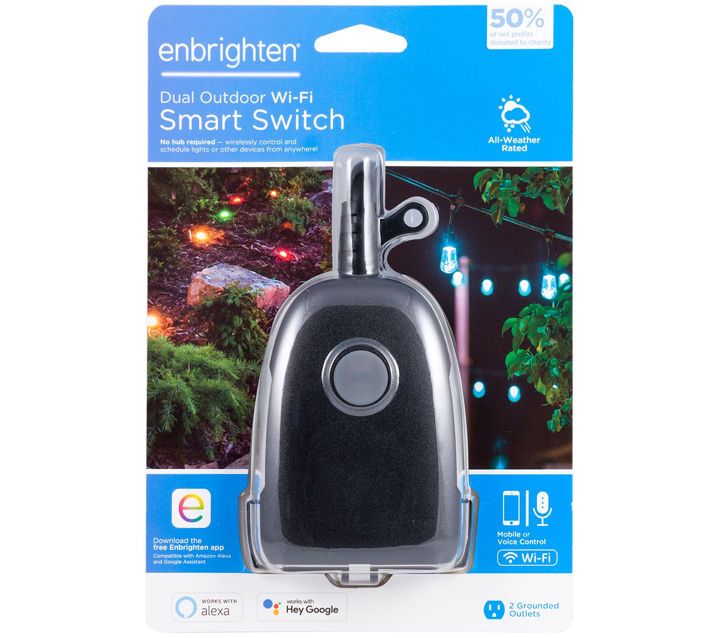 Enbrighten Outdoor Wi-Fi Plug-In Smart Dual Outlet, Set of 2