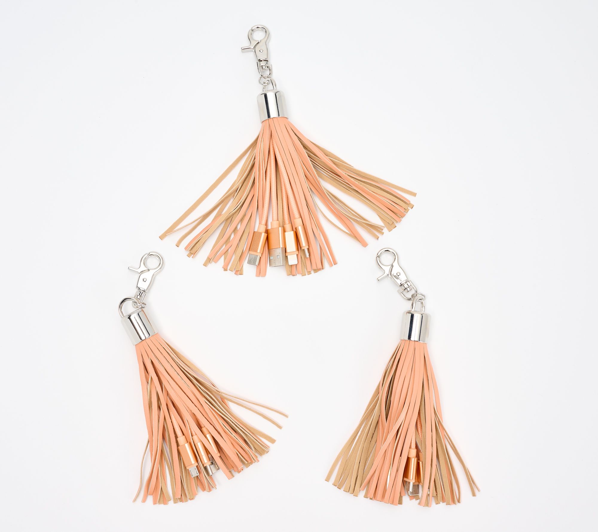 Set of 3 Universal Charging Tassels for Apple & Android