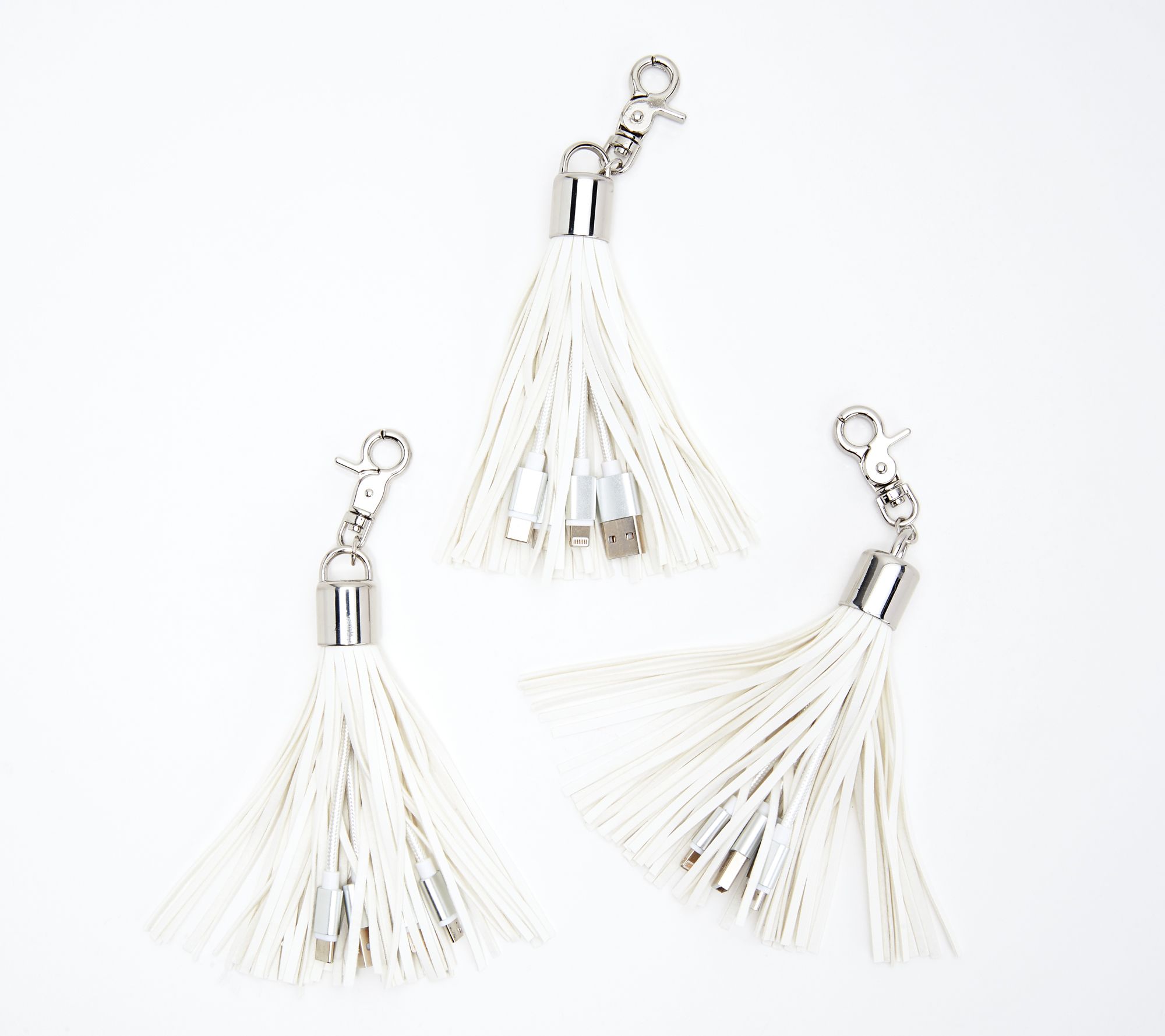 Set of 3 Universal Charging Tassels for Apple & Android