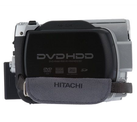 Hitachi 30GB HDD-DVD Hybrid Camcorder w/10x Optical Zoom, 8 Discs & Case