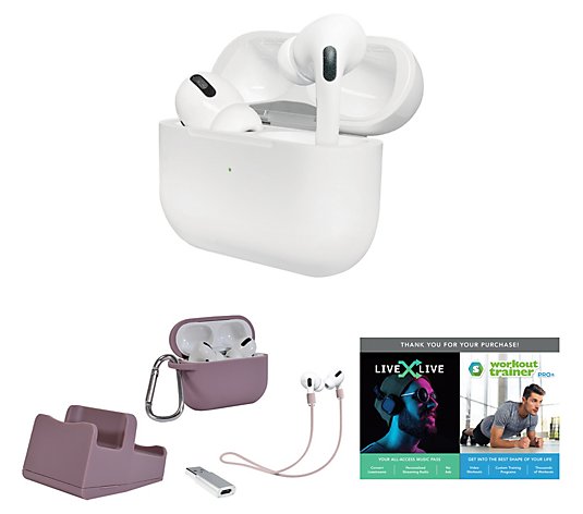 Apple AirPods Pro w/ MagSafe Charging Case Bund le - QVC.com