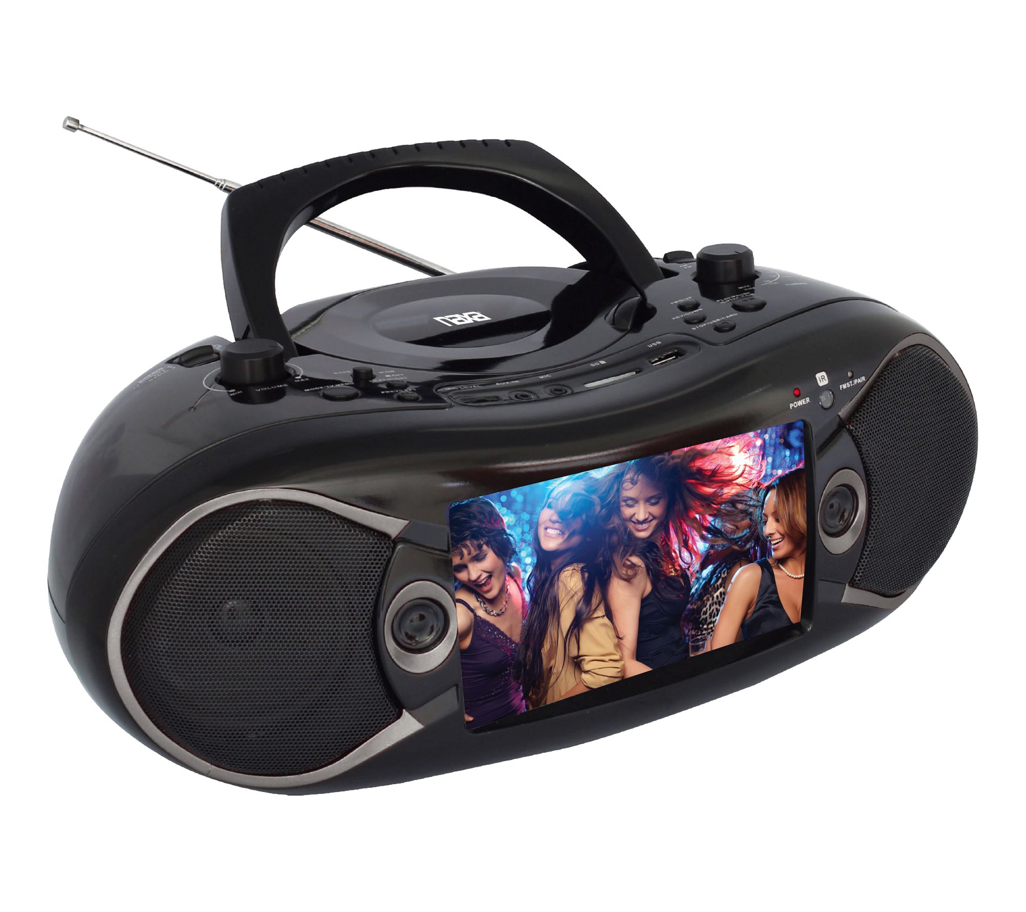 Naxa 7" Bluetooth DVD Boombox with TV and Microphone