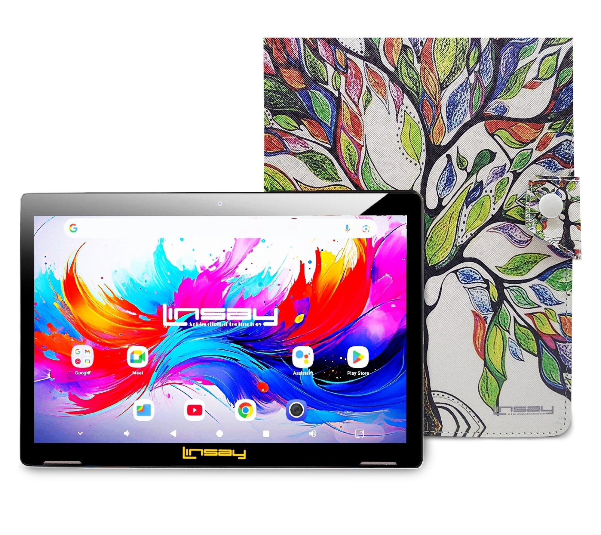 LINSAY 10.1"Octa Core 4GB Ram 256GB Storage w/Marble Case