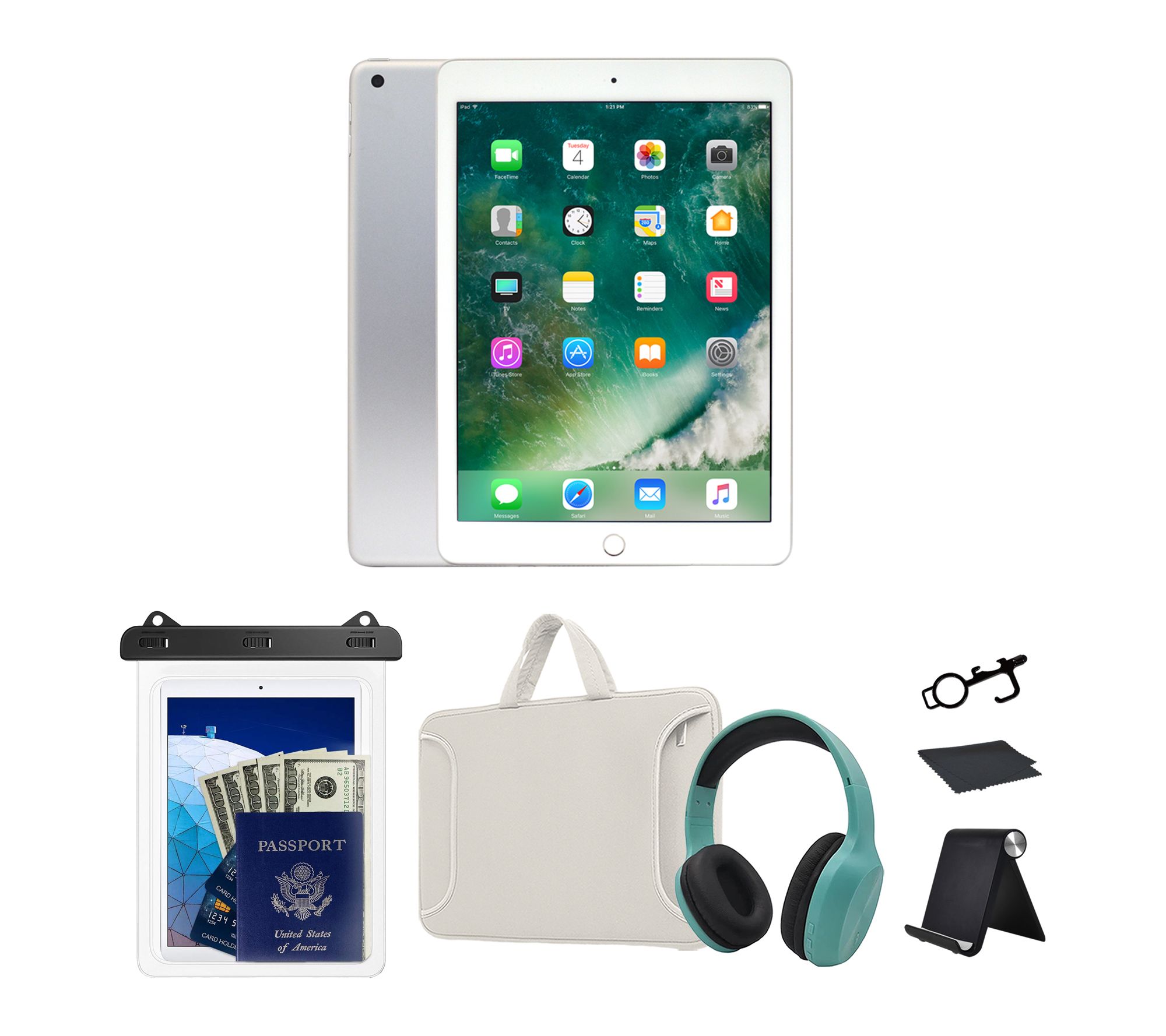 Refurbished 2018 Apple iPad 9.7" 128GB Wifi Bundle 3