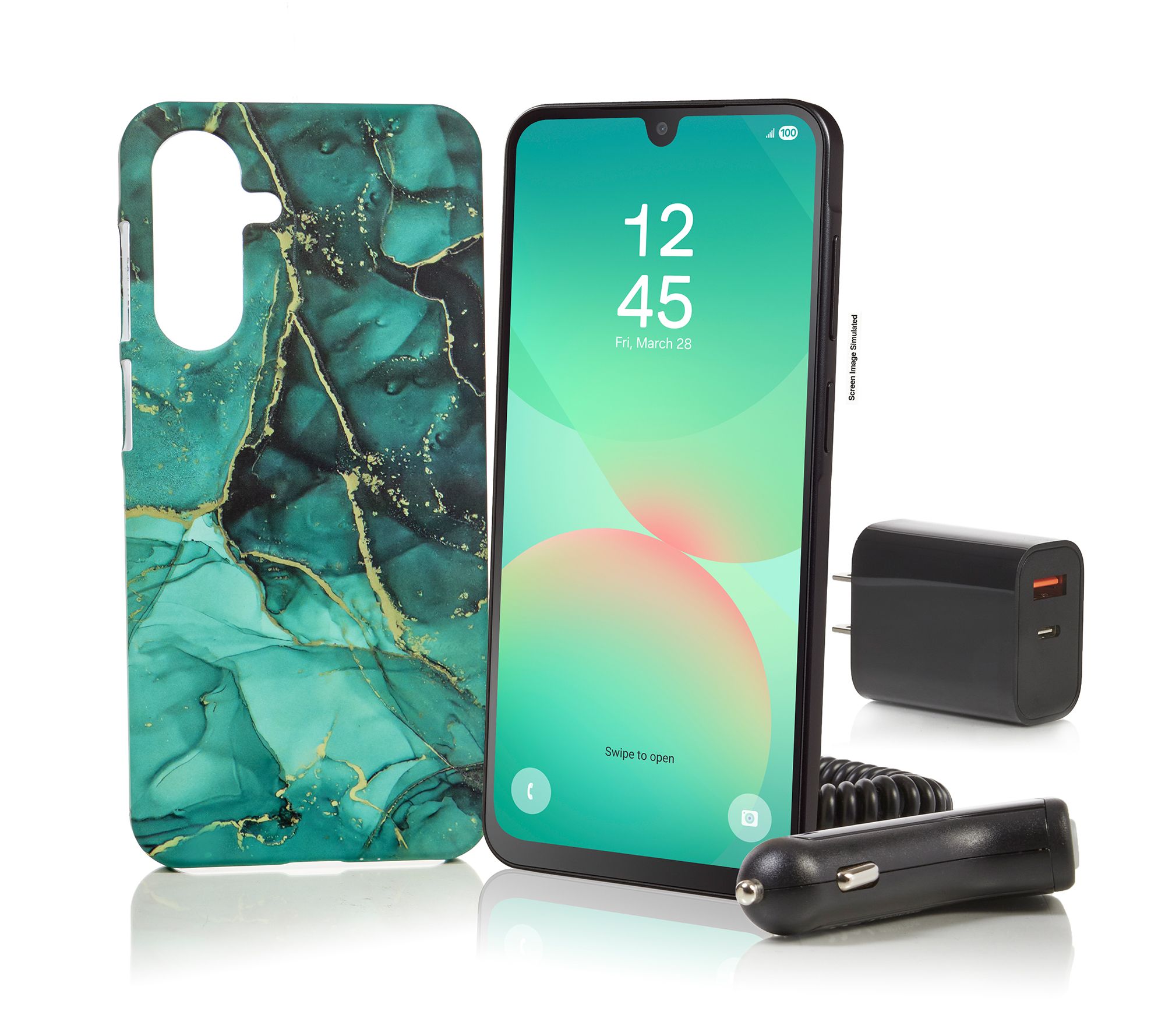 Tracfone A26 Samsung Galaxy 5G w/1yr 1500 talk/text data w/Accessories