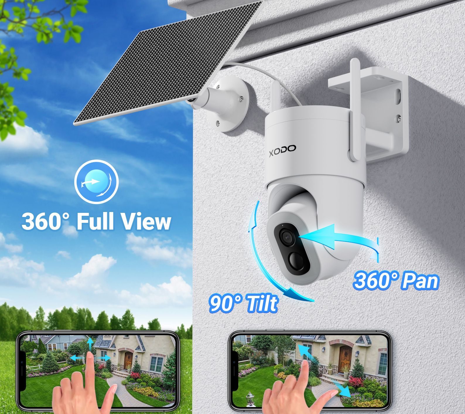 XODO E15 Solar Outdoor Wi-Fi 2K Security Camera - QVC.com