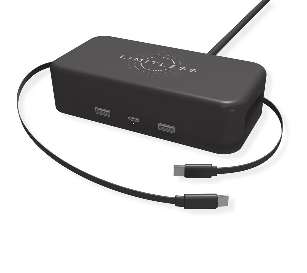 Limitless 65W PowerHub w/ Retractable Cables & Wireless Charge