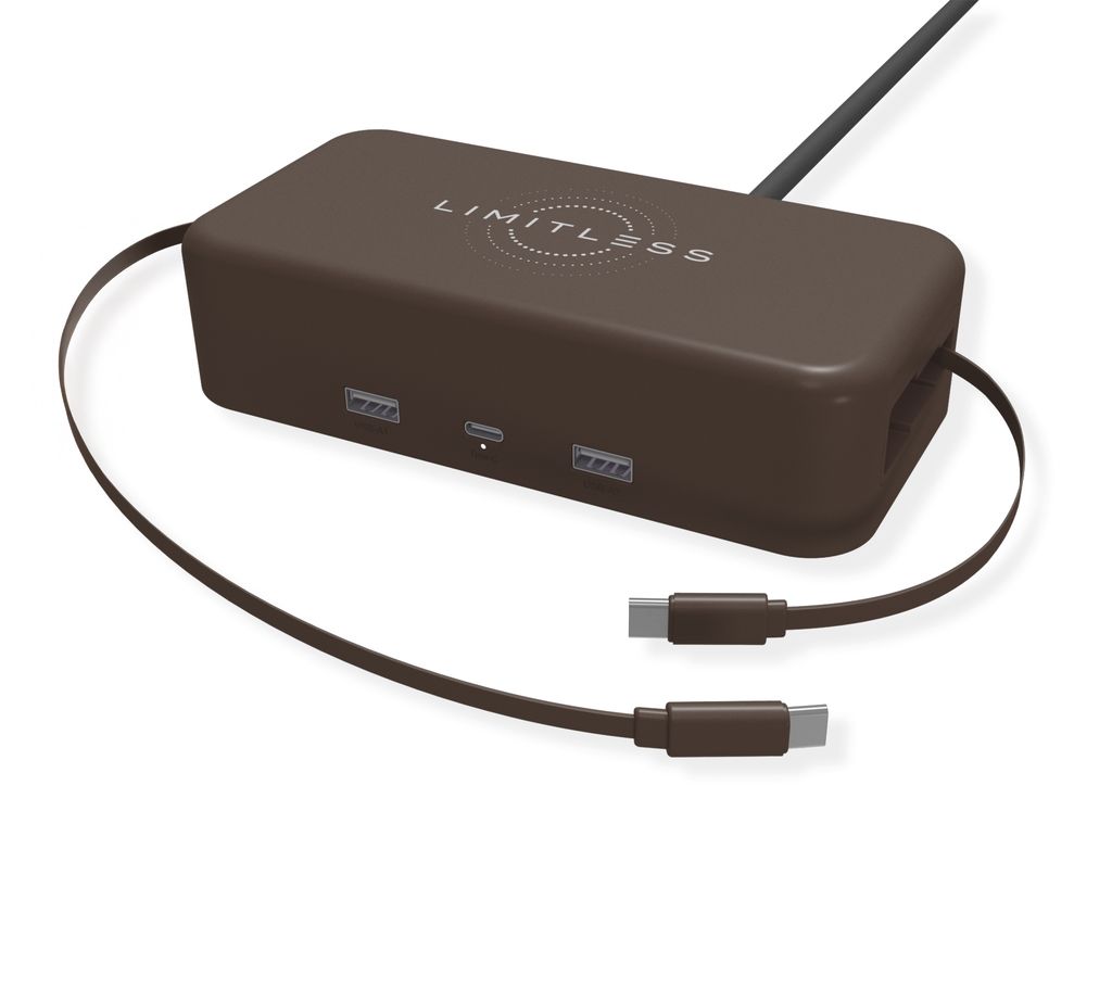 Limitless 65W PowerHub w/ Retractable Cables & Wireless Charge