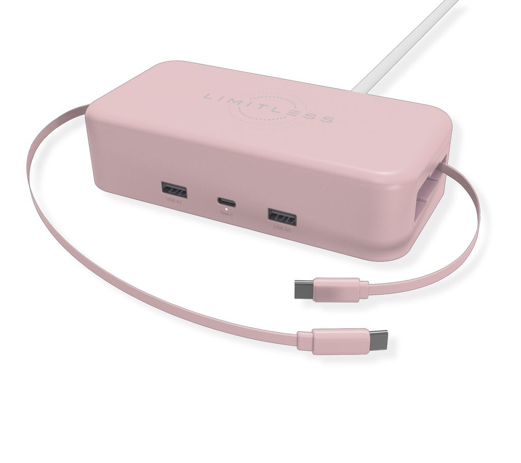 Limitless 65W PowerHub w/ Retractable Cables & Wireless Charge