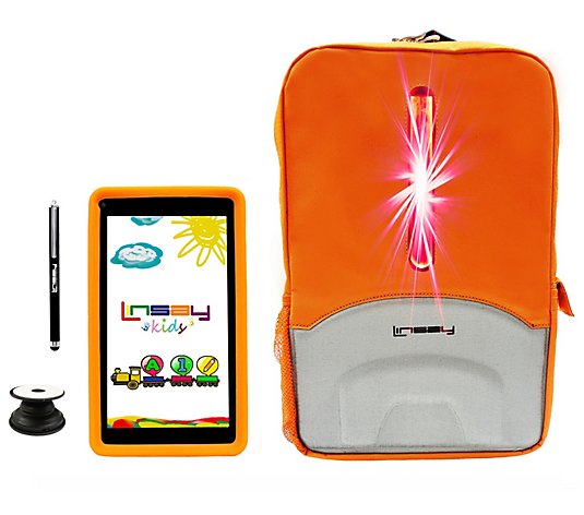 LINSAY 7" Android 12 Tab w/ Kids Case, LED Bag,Holder & Pen