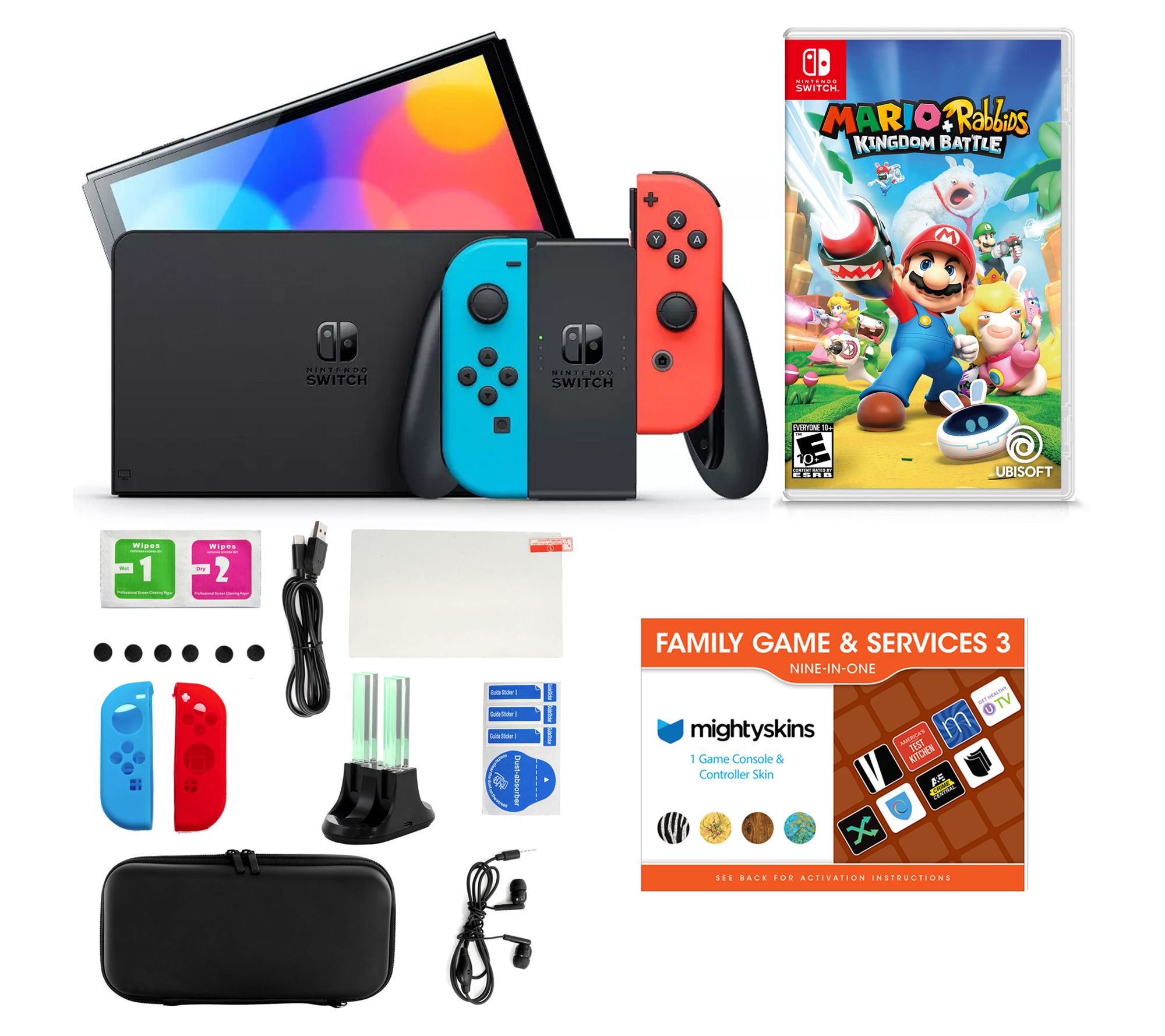 Nintendo Switch OLED 64GB with Mario+RabbidsBundle - QVC.com