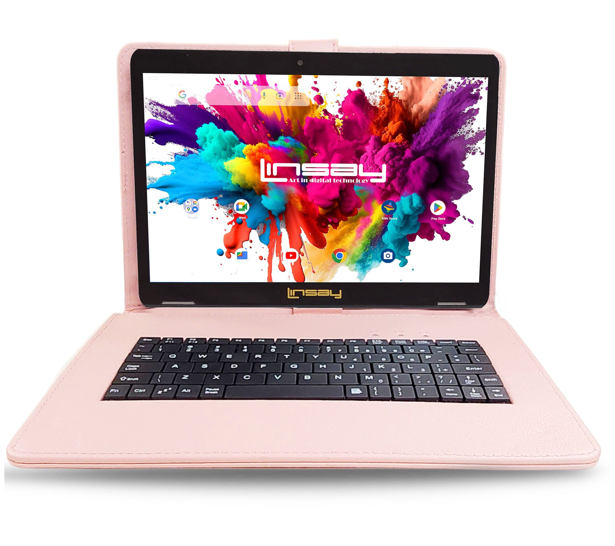 LINSAY Tab Octa Core 128GB w/ Keyboard Case & Office Suite
