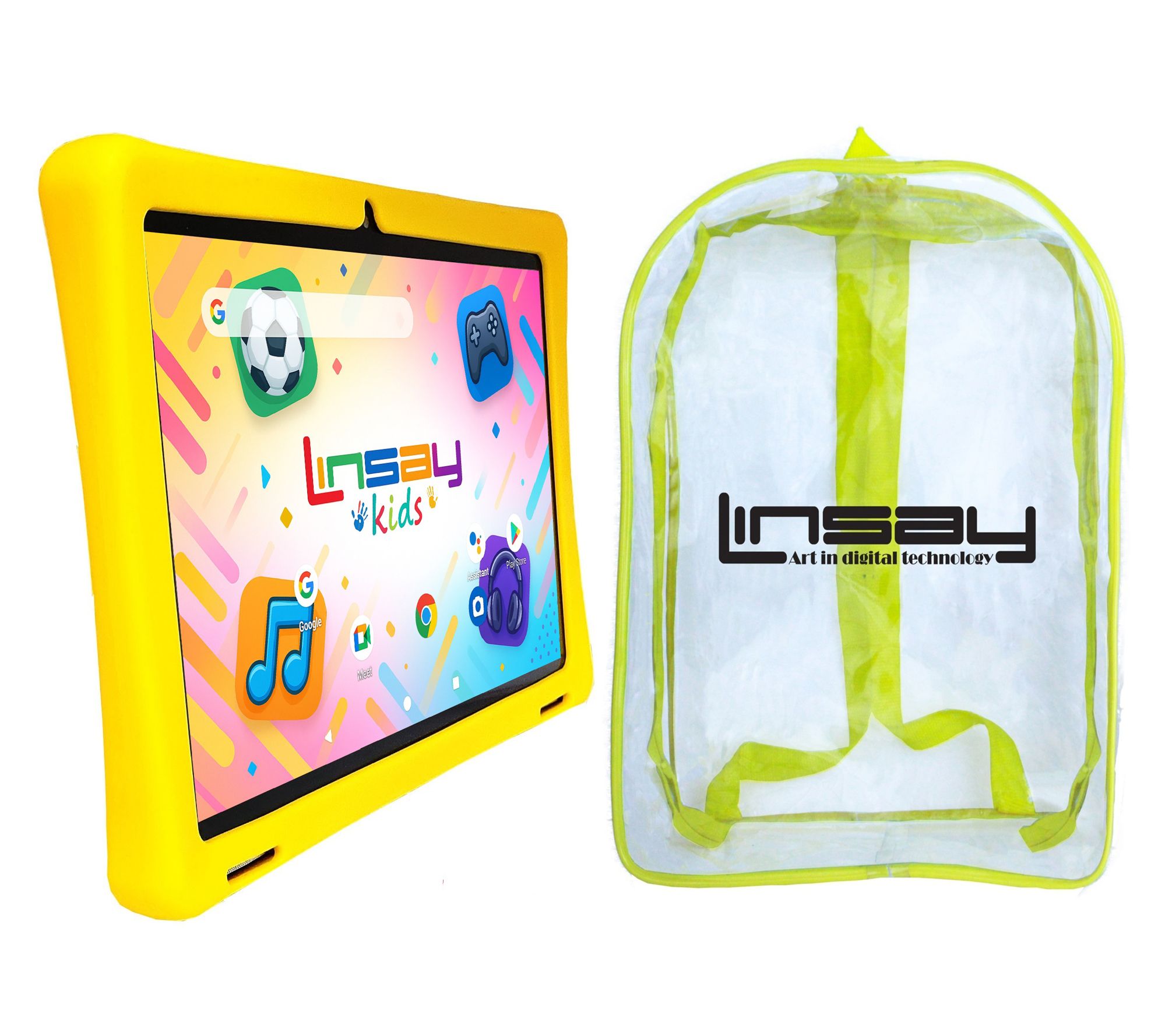 LINSAY 10.1"Octa Core 4GB Ram 256GB Storage w/Kids Case Bag