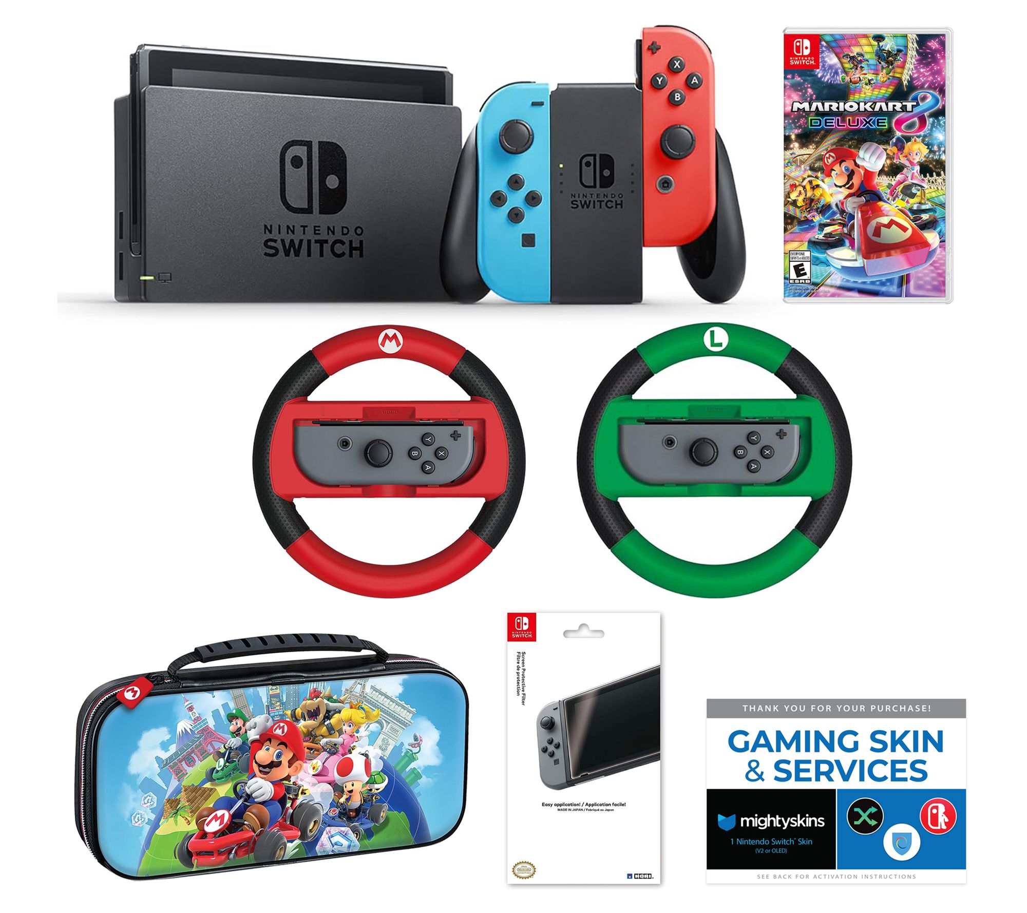 Nintendo Switch 32GB with Mario Kart 8 andMario Accessory