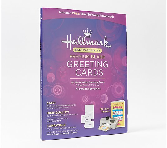 Hallmark 20 Blank Greeting Cards/Envelopes with Card Studio Software