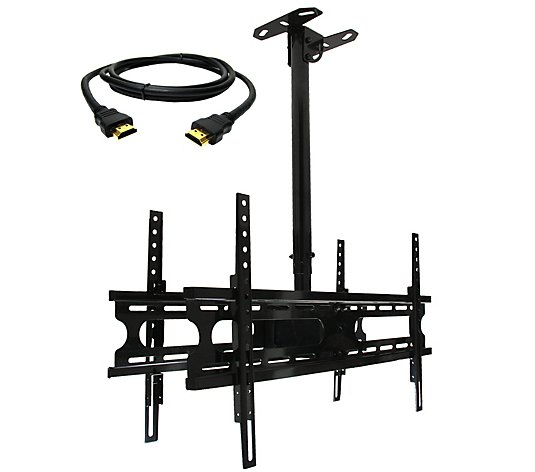 MegaMounts 2-TV Double Ceiling Mount 37" to 70"& HDMI Cable