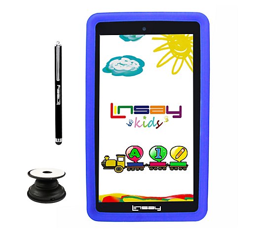 LINSAY 7" Android 12 Tablet w/ Kids Case, Holder & Pen