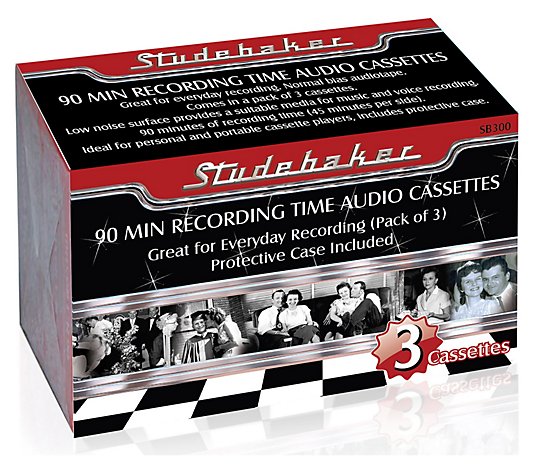 Studebaker 90-Minute Recording Time Audio Cassettes, Set of 3 - QVC.com