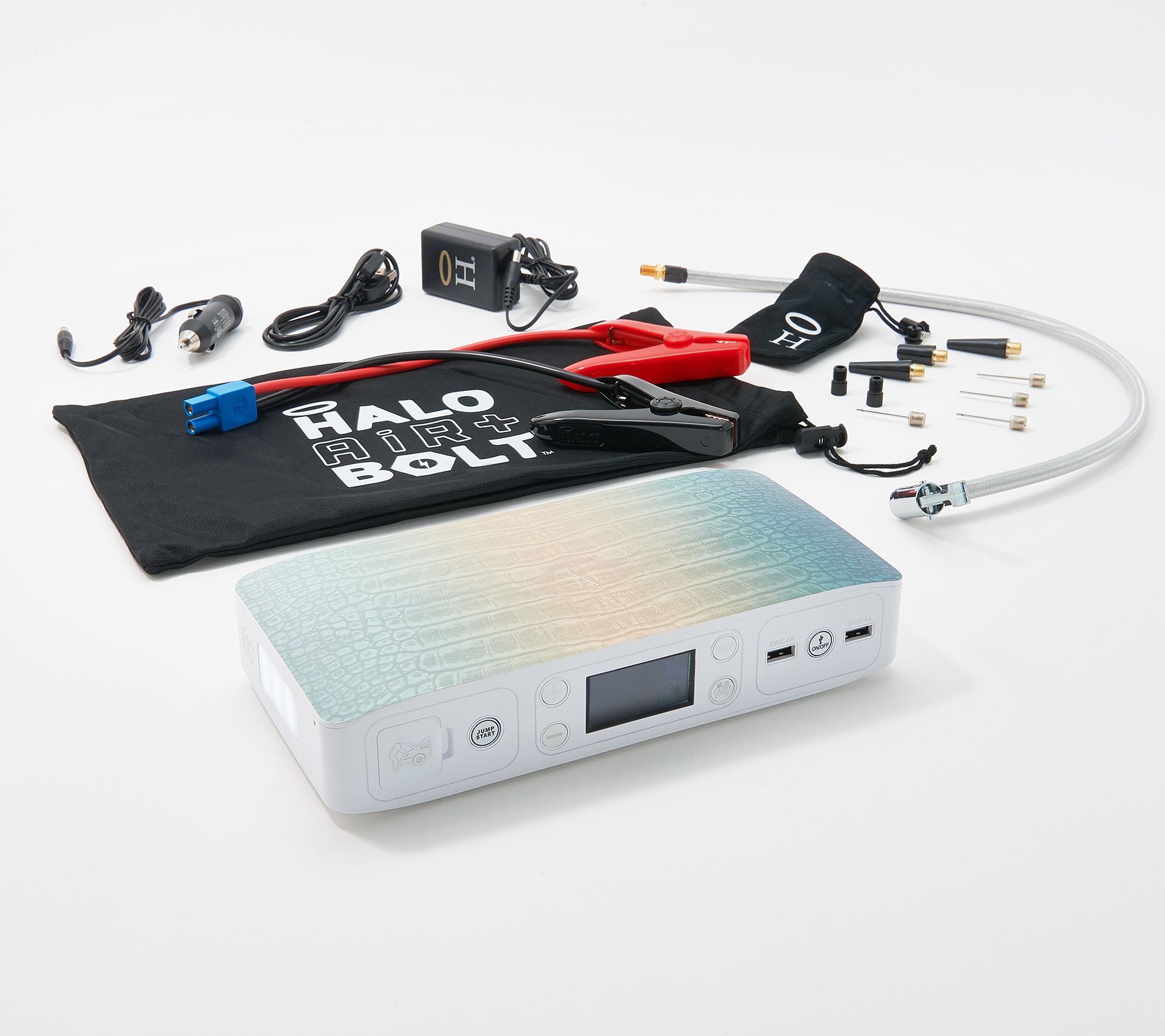 (QVC) HALO Bolt Air+ Car Jump Starter & Air Compressor with Accessories