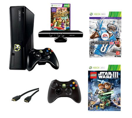 Xbox 360 4GB Kinect Bundle with Madden 13 & Lego Star Wars - QVC.com
