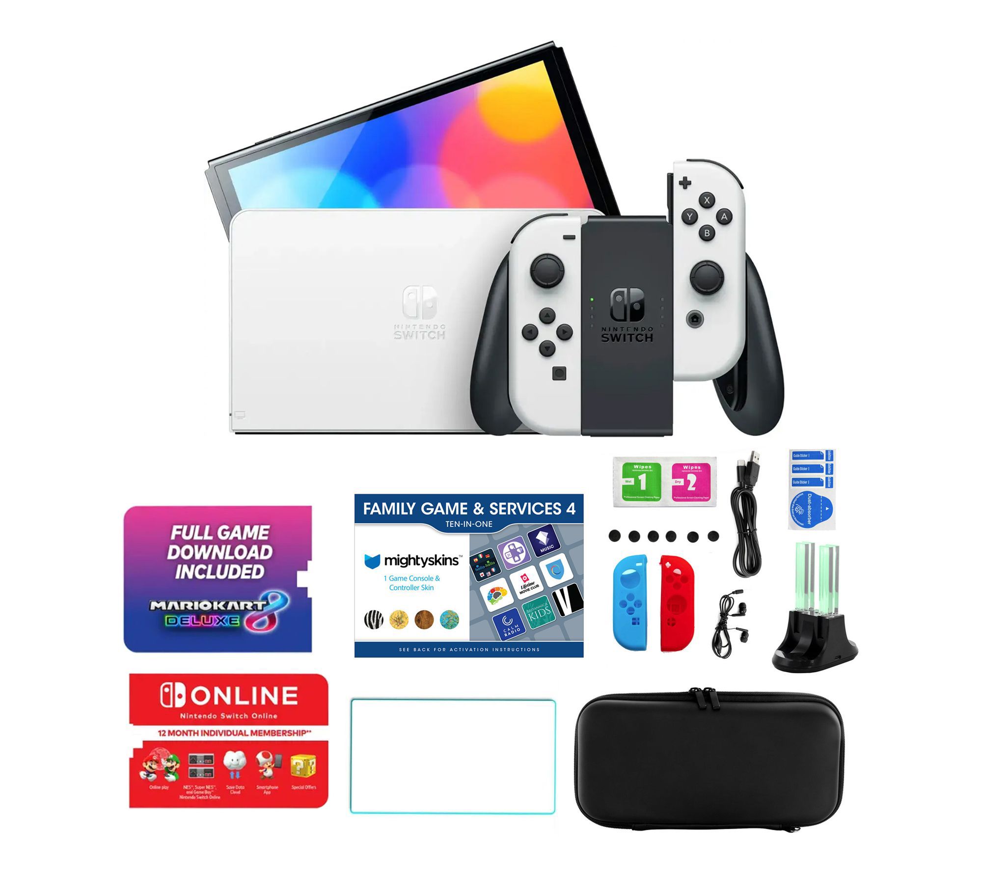 Nintendo Switch OLED 64GB with Mario Kart 8 &PowerA Kit