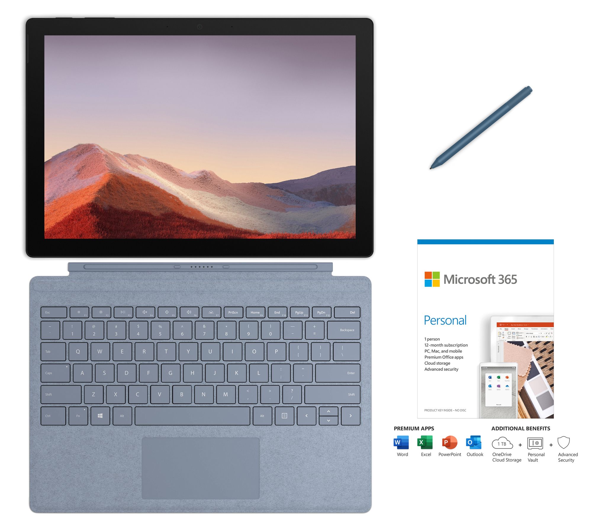 Microsoft Surface Pro 7 Intel i5 128GB with Type Cover Pen and