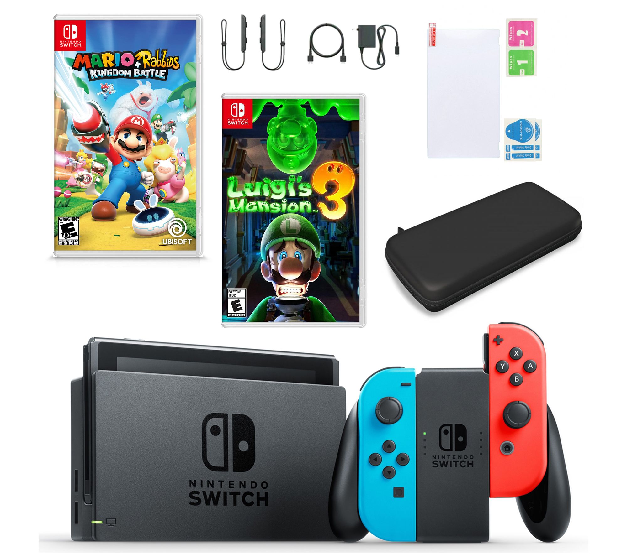 nintendo switch console with luigi's mansion 3