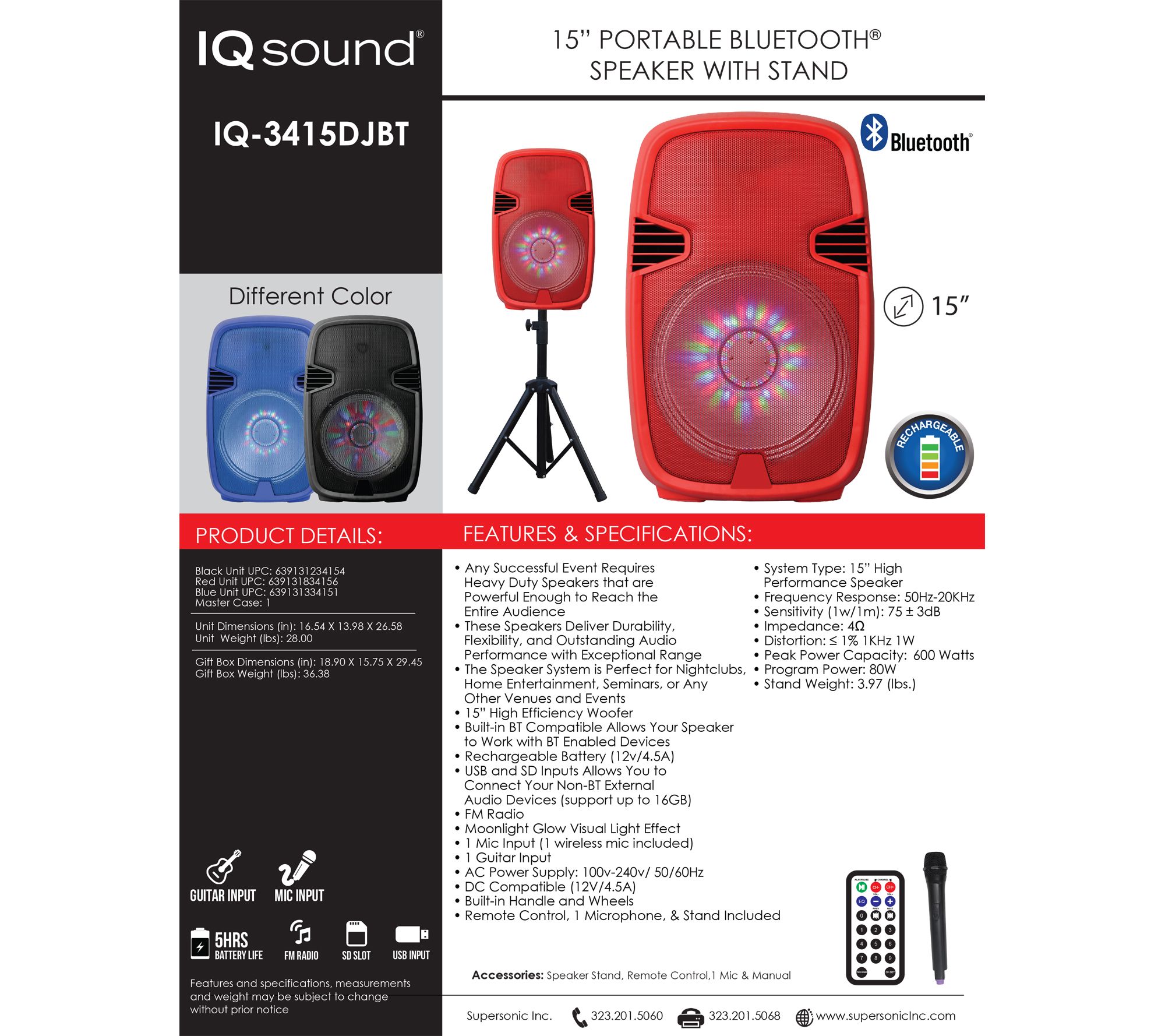 iq sound 15 tailgate bt speaker