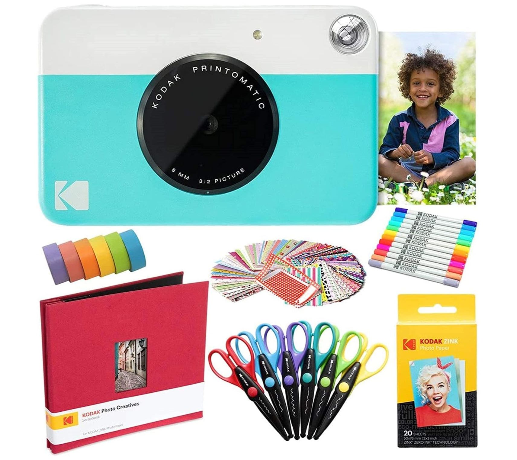 Kodak Printomatic Instant Print Camera Art Bundle