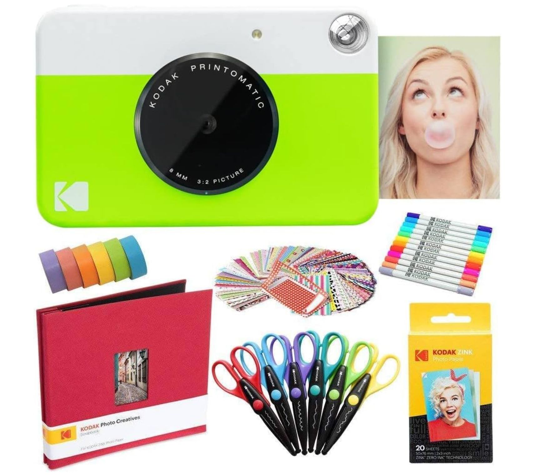 Kodak Printomatic Instant Print Camera Art Bundle