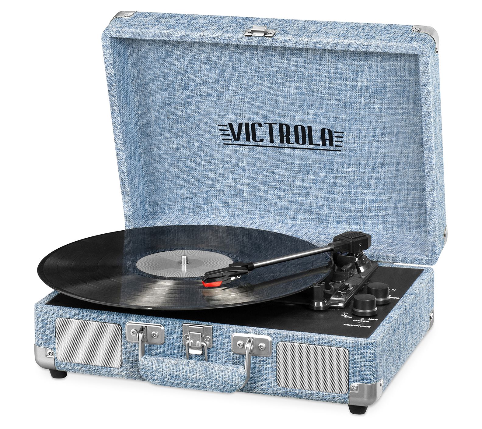 Victrola Record Player with Turntable & StorageCase Bundle