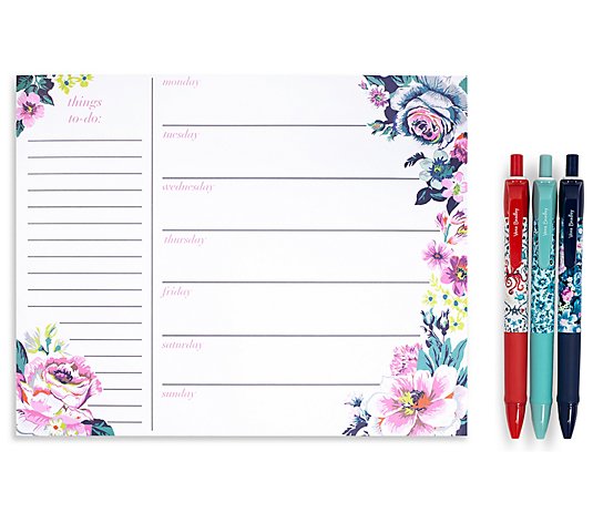Vera Bradley Weekly To-Do List Pad and Ink PenSet