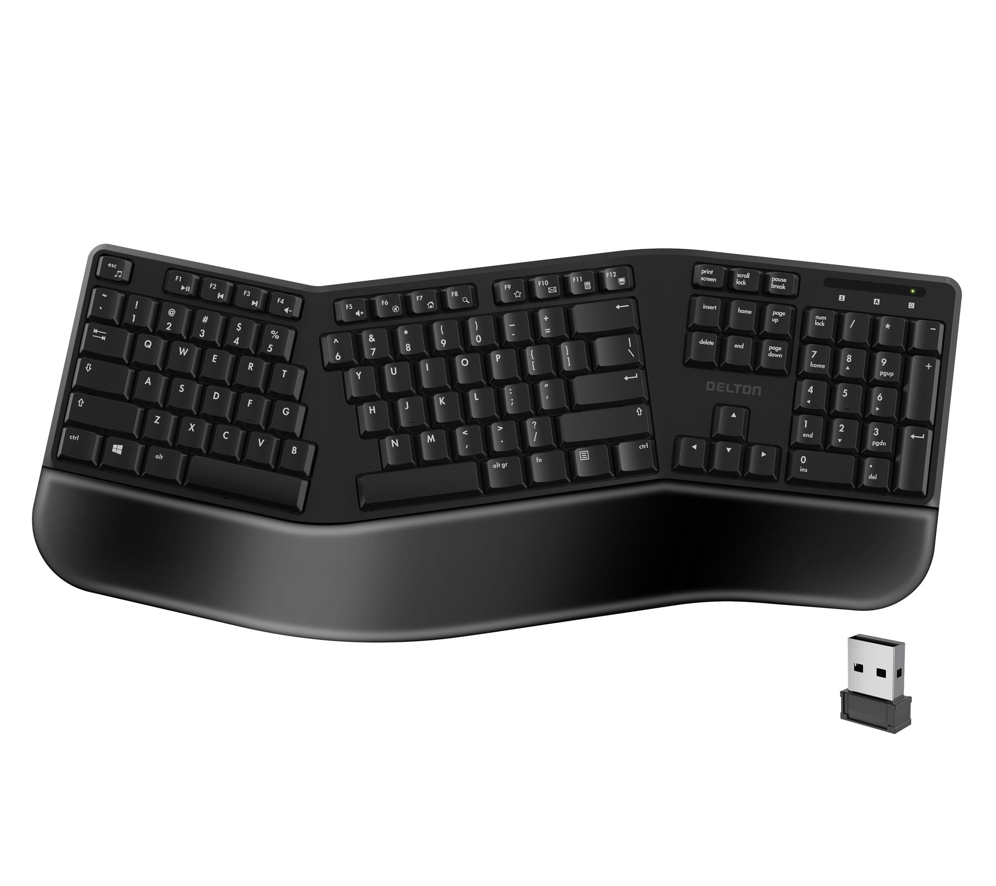 Delton KB200 Wireless Ergonomic Full Sized Keyboard