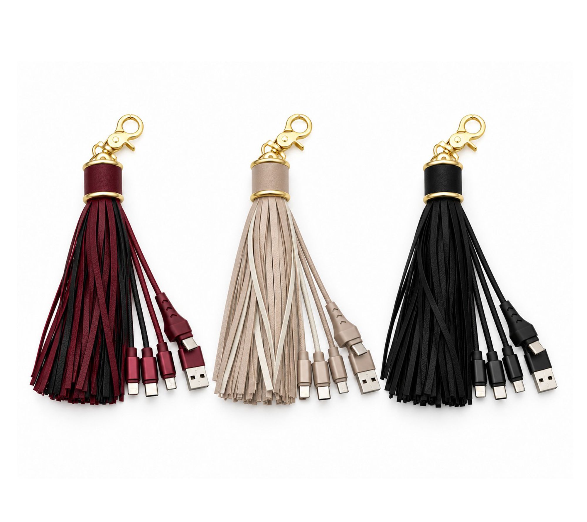 Bolsetta 3pk Universal Charging Tassels for Apple & Android