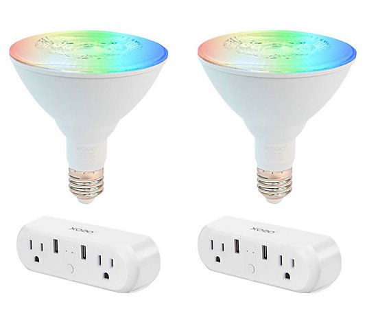XODO Smart Home WiFi Bundle, 2 Smart Bulbs & 2Outlets LB2-WP3