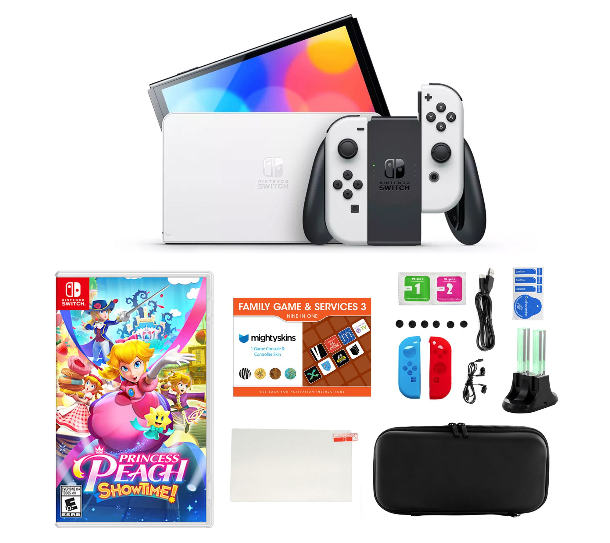 Nintendo Switch OLED White Console and PrincessPeach: Showtime