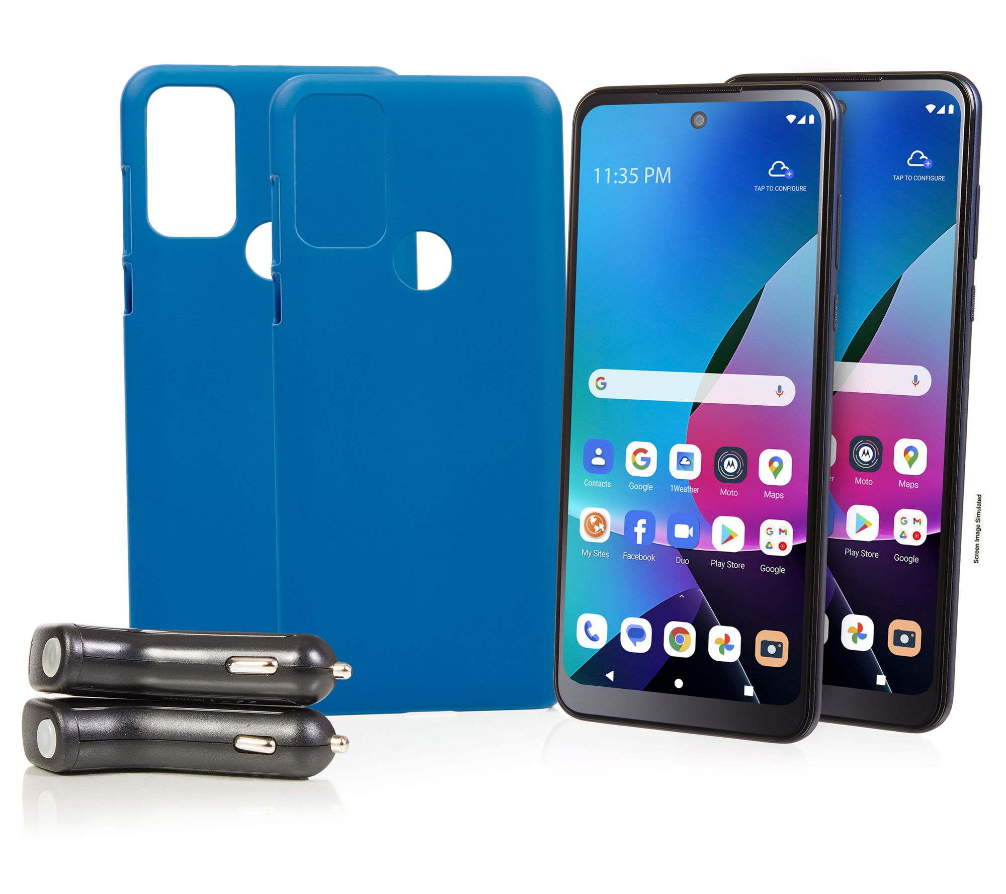 Tracfone Moto G Play '23 Smartphone 2-Pack w/ 1500 Talk/Text/Data