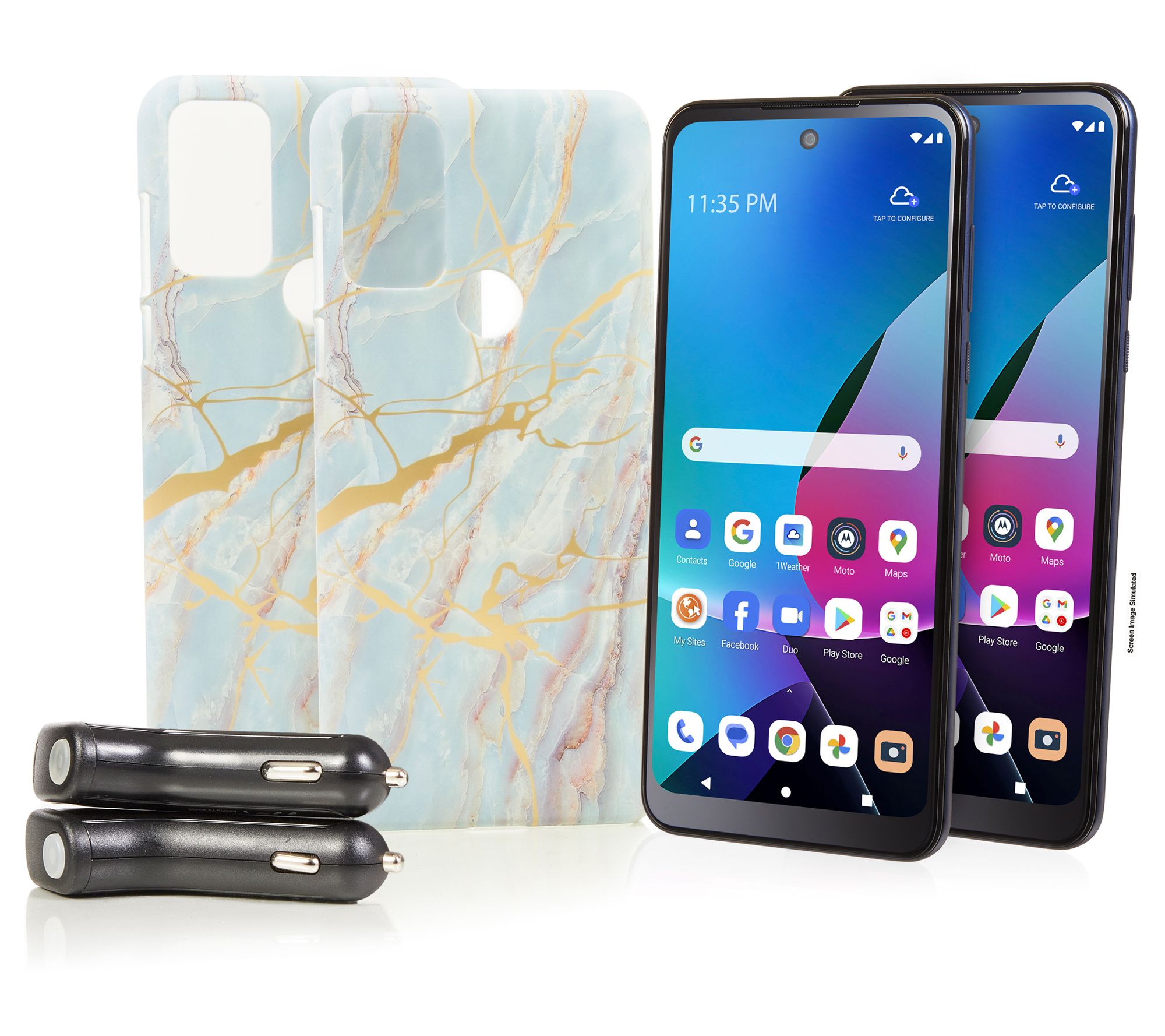 Tracfone Moto G Play '23 Smartphone 2-Pack w/ 1500 Talk/Text/Data