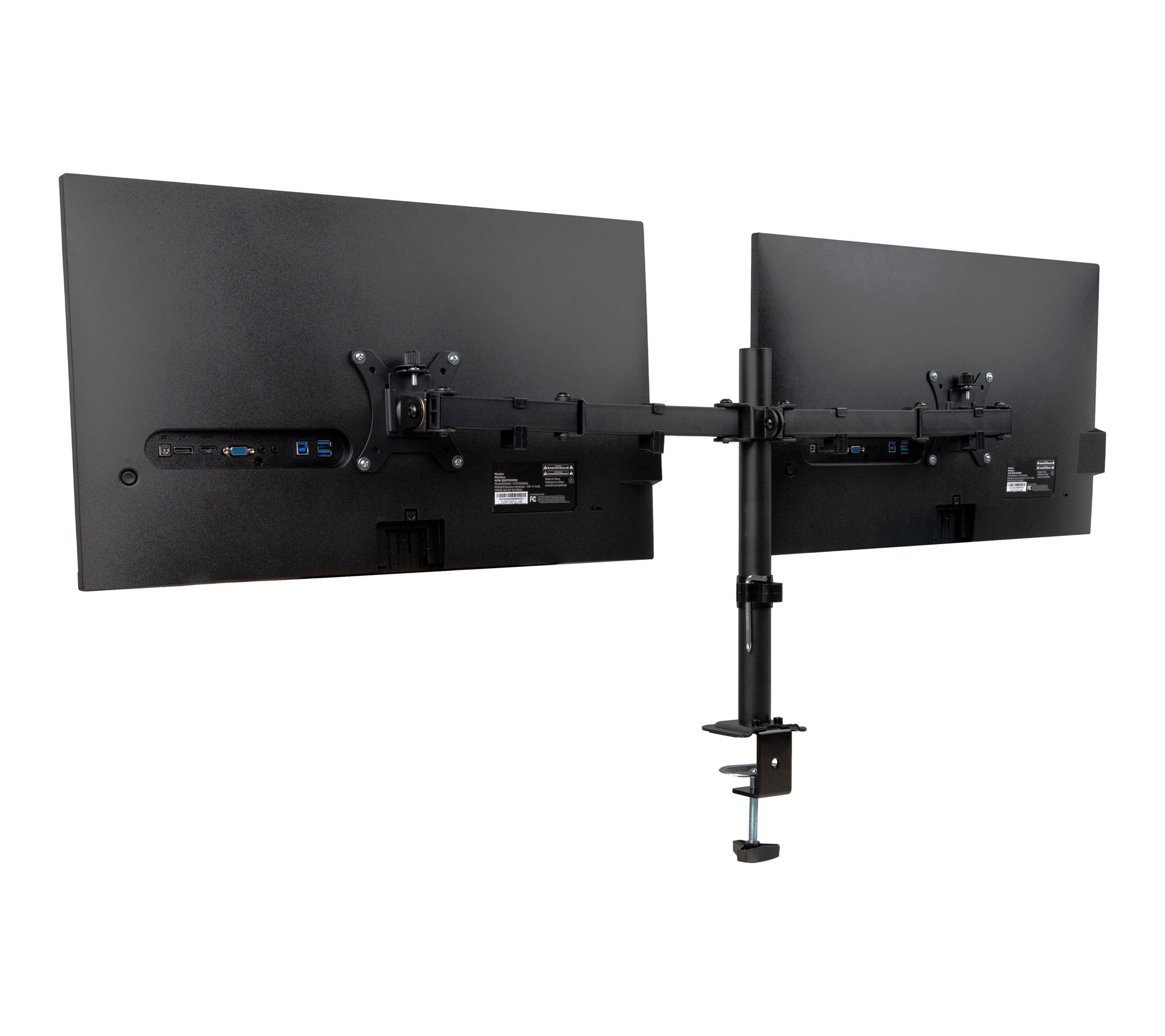 Mind Reader Dual Monitor Desk Mount  Adjustable, Black